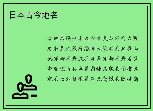 日本古今地名